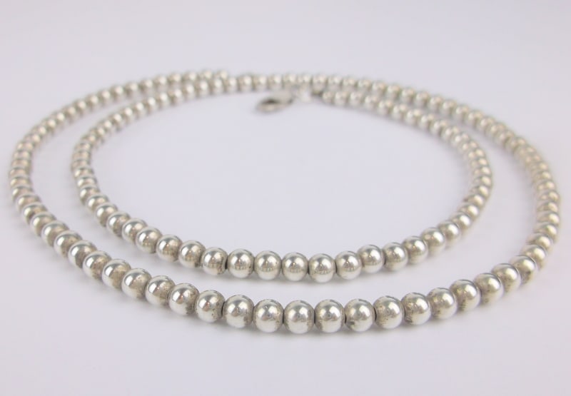 Mint Vintage Sterling Silver Ball Chain Necklace 20" (1 of 2)