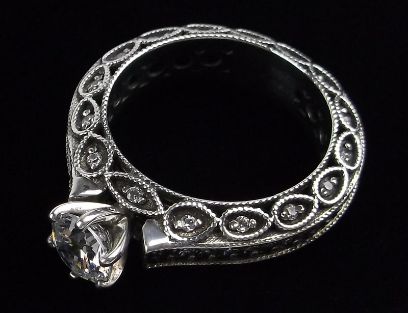 Mint Designer Sterling Silver Surround Engagement Ring 8.5 (1 of 3)