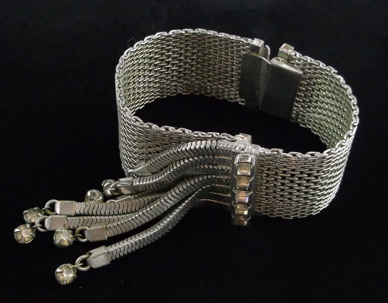 RARE 1950s Paris Runway Volupte Rhinestone Bracelet 7" Sway (1 of 5)