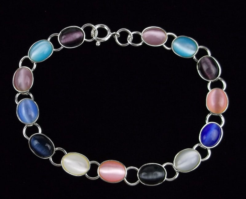 New Sterling Silver Multi Gemstone Bracelet 7.5" (1 of 3)