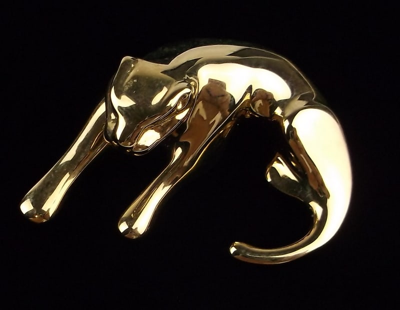 Mint Vintage 18kt GEP Panther Slide Pendant: Mint Condition, In Like New Condition, Perfect