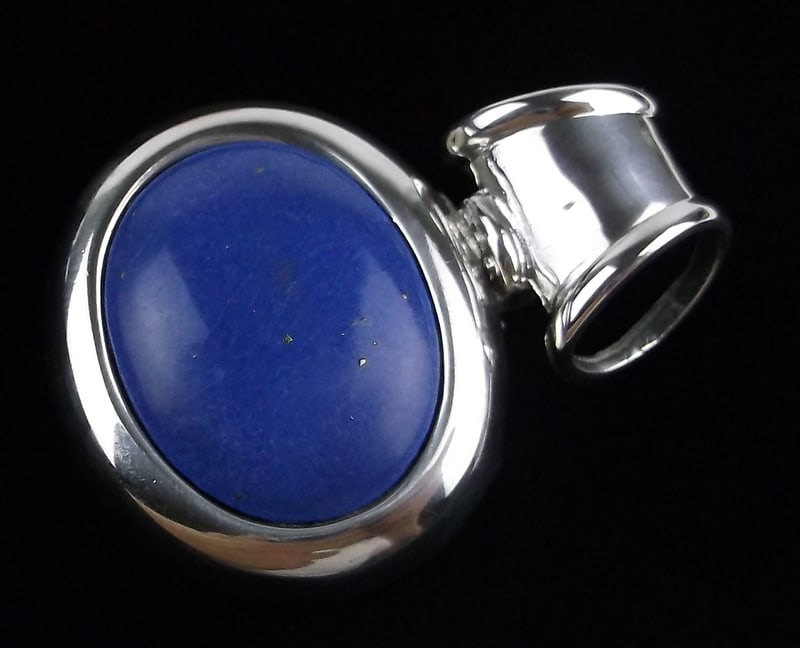 Mint Vint Heavy Sterling Silver Lapis Lazuli Pendant (1 of 3)
