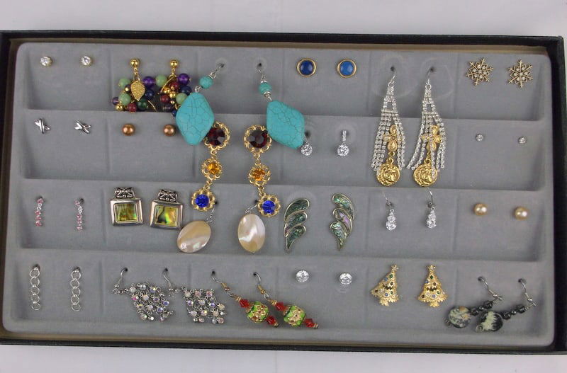 Mint 24 Earrings Sets Lot 10 Sterling Silver 14 Vint Rhinestone (1 of 7)