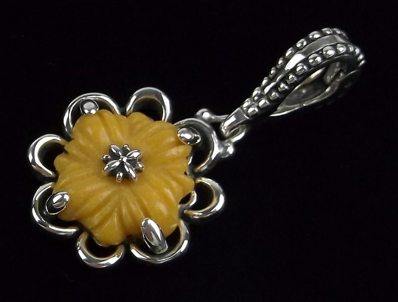 New Carolyn Pollack Sterling Silver Yellow Jasper Pendant (1 of 3)