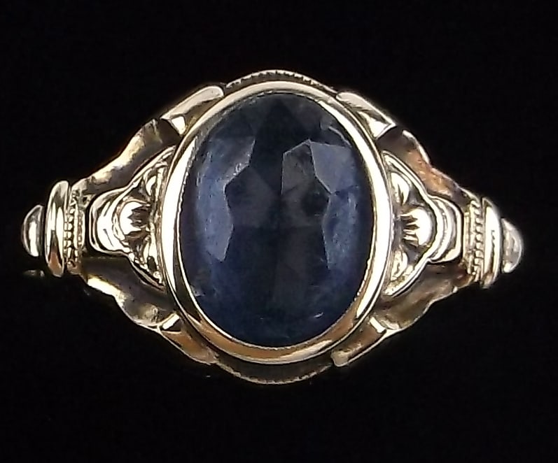 Mint Vint 1910s BOA 10kt Gold Tanzanite Art Nouveau Ring 4.5: 10kt Gold in Mint Condition