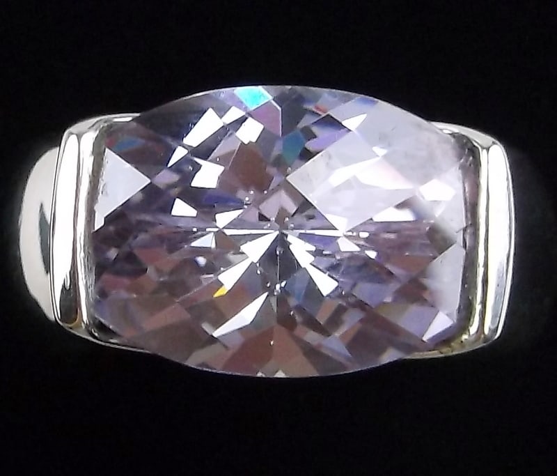 Stunning Designer Sterling Silver Amethyst Ring 8 Thick (1 of 4)