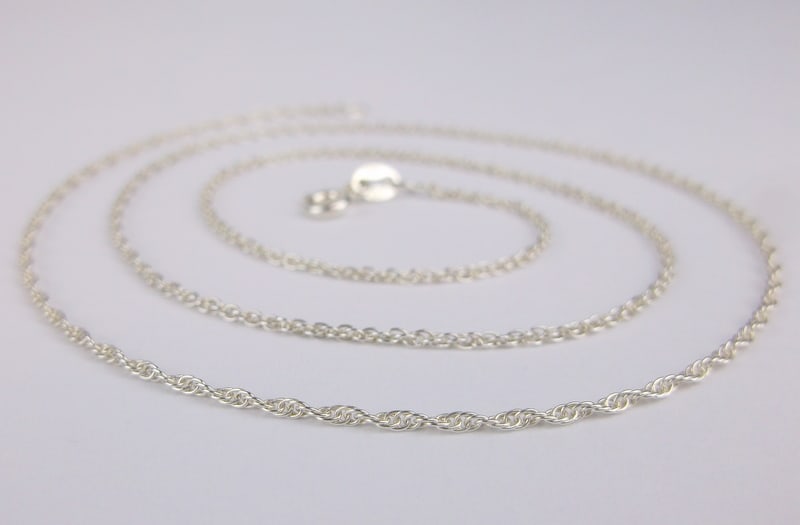 Mint Vint Sterling Silver Helix Rope Chain Necklace 19" (1 of 2)