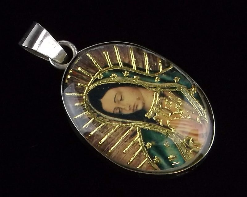 Mint Vint Taxco Sterling Silver Catholic Mary Pendant: Guaranteed Solid 925 Sterling Silver, in Excellent Condition