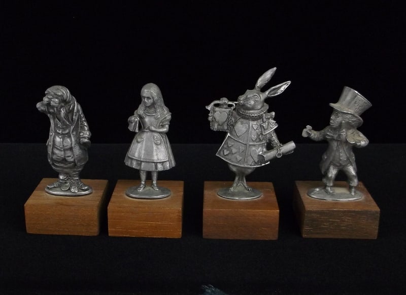 Rare Mint 1970s Pewter Fancy Alice In Wonderland Set: A Rare Mint Condition Collection of Original Pewter Fancy Pewter Figurines. Very Hard to Find Very Collectible, all in mint condition.