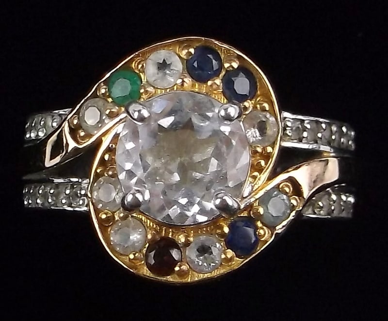 Mint Sterling Silver Multi Gemstone My Family Ring 6 (1 of 3)