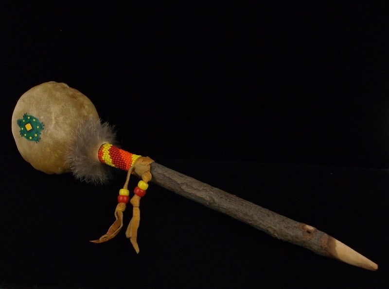 New Vintage 12" Native American Animal Totem Turtle Rattle (1 of 4)