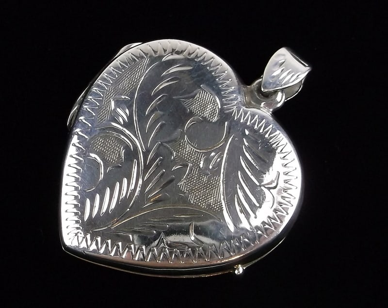 Mint Big Vintage Sterling Silver Heart Locket Pendant: Guaranteed Solid 925 Sterling Silver, in Excellent Condition