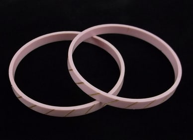 Mint Vint 1950s Pink Celluloid Bangle Bracelet Set