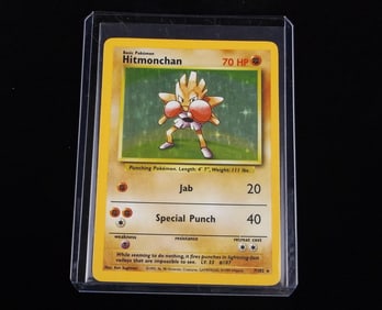 Nice 1999 Pokemon WOTC Hitmonchan Rare Holo Card