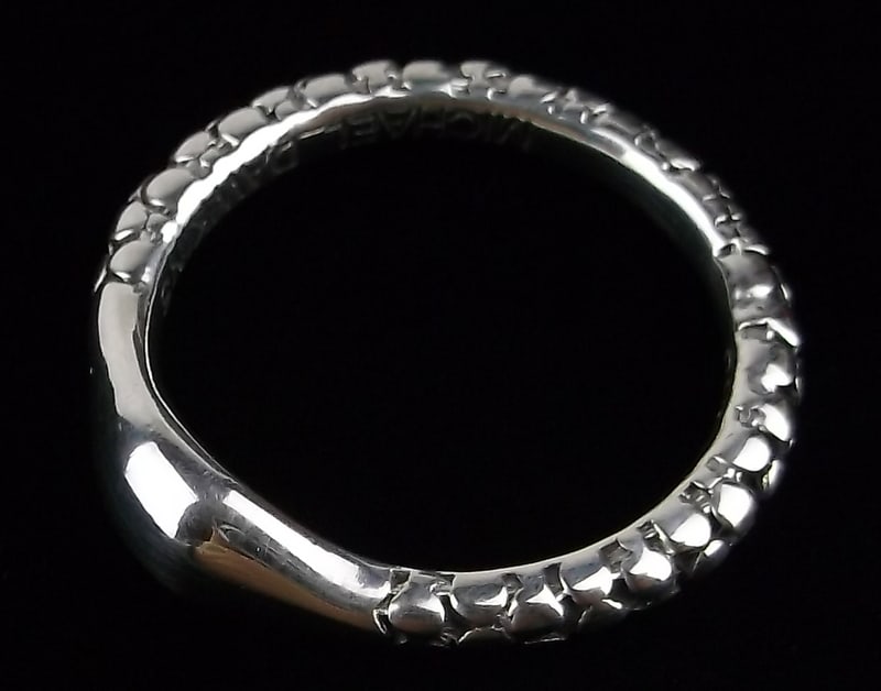 New Vint Michael Dawkins Sterling Silver Caviar Ring 7 (1 of 3)