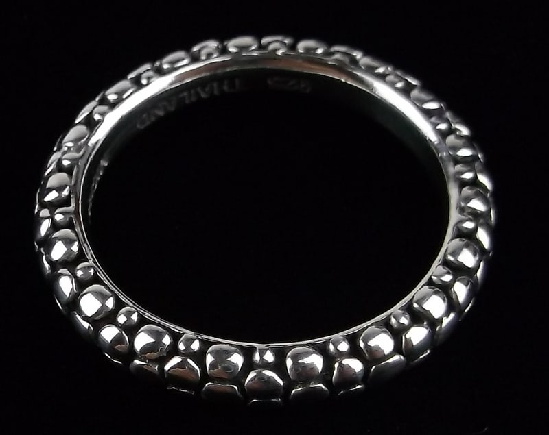 New Vint Michael Dawkins Sterling Silver Caviar Ring 7 (1 of 3)