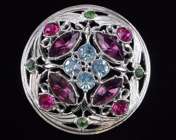 New Big Vintage 1960s Sarah Coventry Rhinestone Brooch