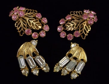 Mint Vint 1960s BSK More Rhinestone Earrings Sets Lot