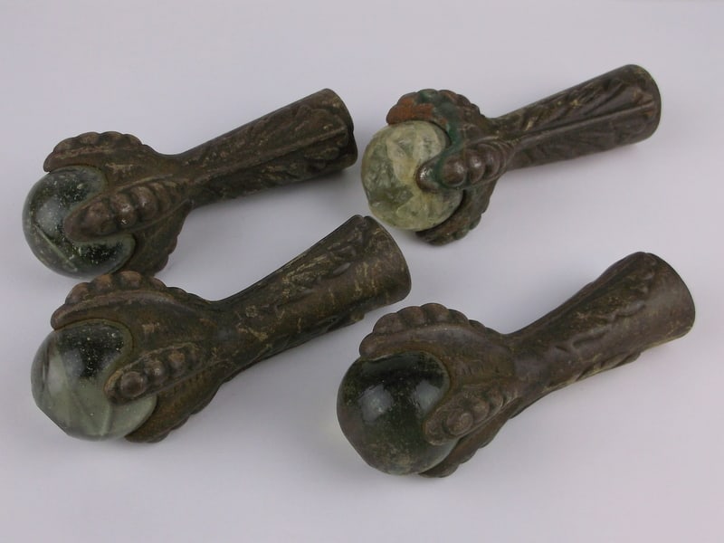 1880s Victorian Claw Foot Table Leg Mounts Art Nouveau (1 of 8)