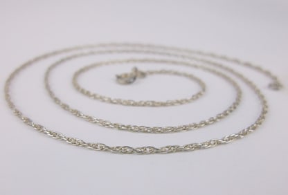 Stunning Vint Sterling Silver Helix Rope Chain Necklace 21"