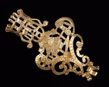 Big Mint Enameled Abstract King Brooch