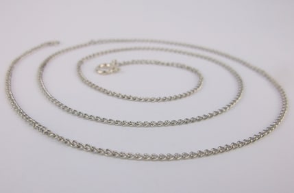 Stunning Vintage Sterling Silver Chain Necklace 17"