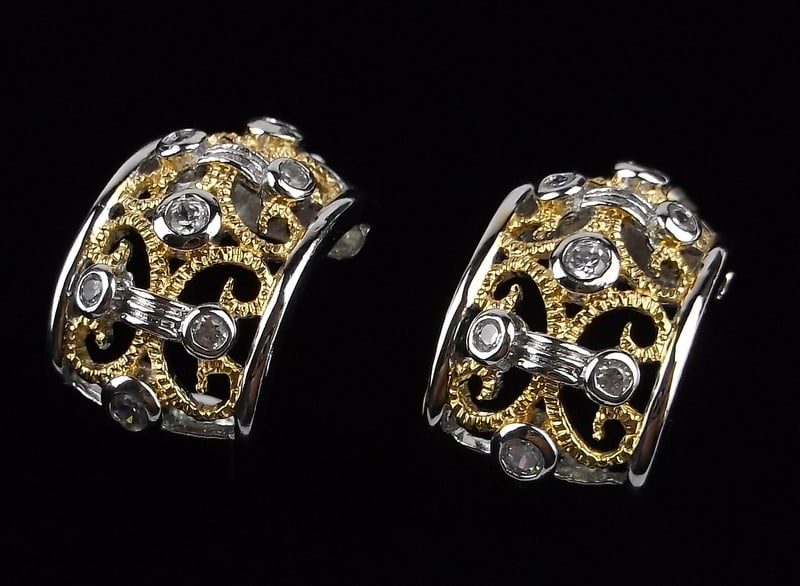 Big Mint Heavy Sterling Silver Earrings Set (1 of 3)