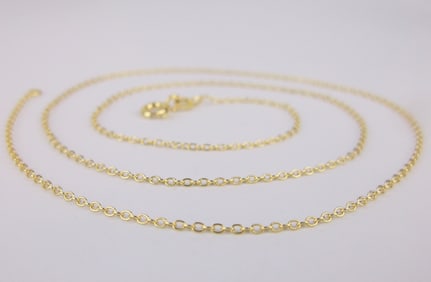New Gold Over Sterling Silver Chain Necklace 18"