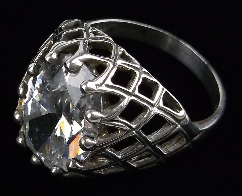 Mint Vintage Kabana Sterling Silver Gem Ring 7 (1 of 4)