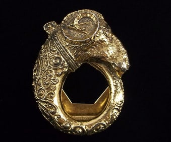 Stunning Vint 1960s ART Mountain Ram Scarf Clip