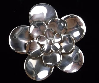 Mint Vintage Big Sterling Silver Flower Ring 8
