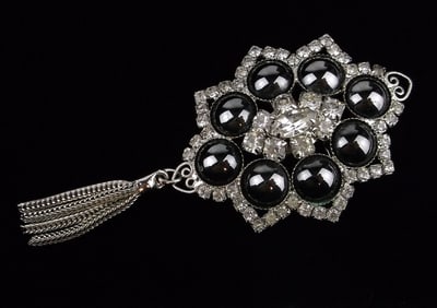 New Vintage 1960s Jelly Belly Rhinestone Brooch