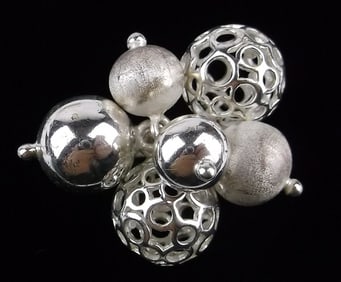 Stunning Vintage Sterling Silver Multi Ball Ring 7