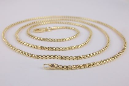 New Heavy Gold Over Sterling Silver Chain Necklace 24"