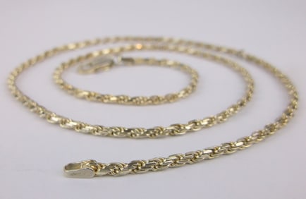 Gorgeous Vintage Sterling Silver Rope Chain Necklace 18"