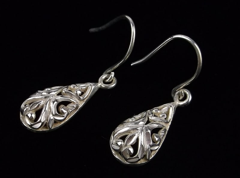 Mint Vintage Sterling Silver Drop Earrings (1 of 2)