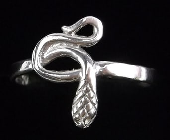 New Vintage Sterling Silver Snake Ring 8.5