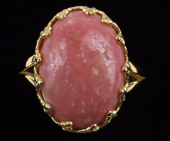 Mint Designer Gold Over Sterling Rhodochrosite Ring 10