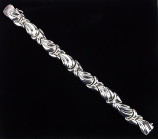 Stunning Vint Heavy Sterling Silver Italian Bracelet 8.25"