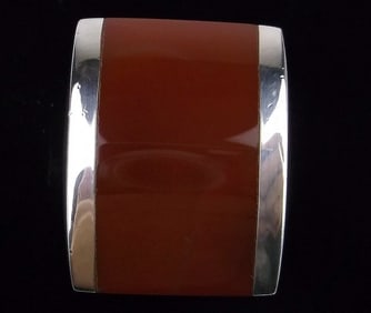 Mint Thick Super Heavy Vint Sterling Silver Ring 7 Chalcedony