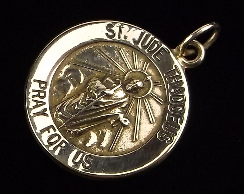 Mint Vintage 14kt Gold St Jude Catholic Pendant (1 of 2)