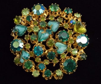 Mint Vintage 1940s Austrian Crystal Brooch Stunning