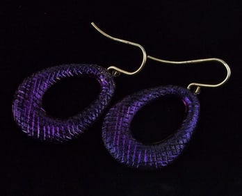 Stunning Designer 14kt Gold Enameled Drop Earrings