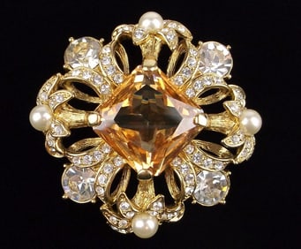 Mint Vintage Big Molan Miller Rhinestone Brooch