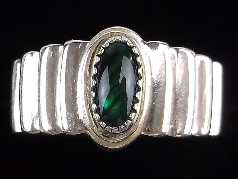 New Vint Navajo Sterling Silver Abalone Ring 6 Thick (1 of 3)