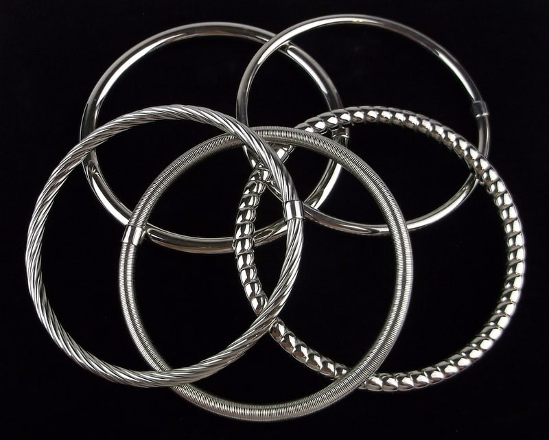 5 New Stainless Steel Bangle Bracelet Set Lot (1 of 4)