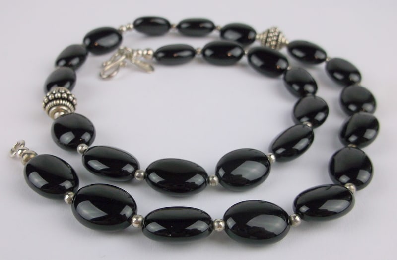 New Vintage Sterling Silver Onyx Necklace 18": Solid Sterling Silver Guaranteed, in Brand New Never Worn Condition.