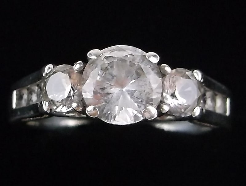 Mint Vint Designer Sterling Silver 3cttw White Topaz Ring 7 (1 of 3)