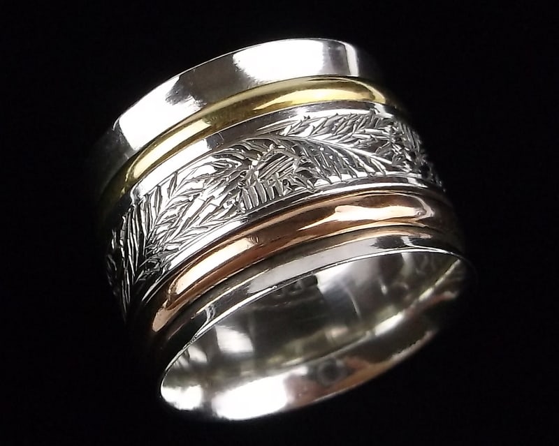 Mint Vintage Thick Sterling Silver Spinning Ring 7 (1 of 5)