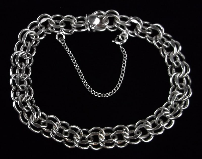 Mint Vint Jacoby Bender Sterling Silver Chain Bracelet 8" Heavy (1 of 3)